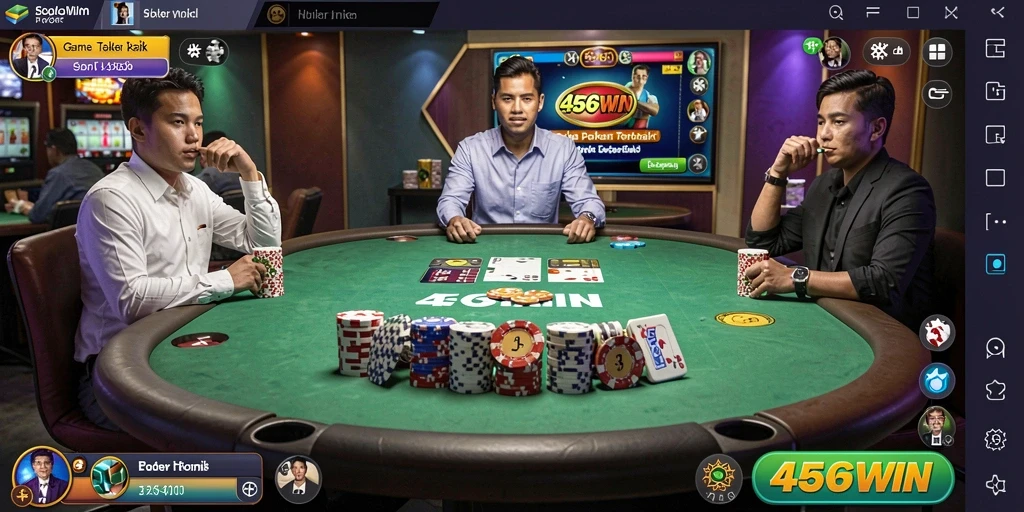 Tampilan gameplay Poker yang seru di 456WIN.