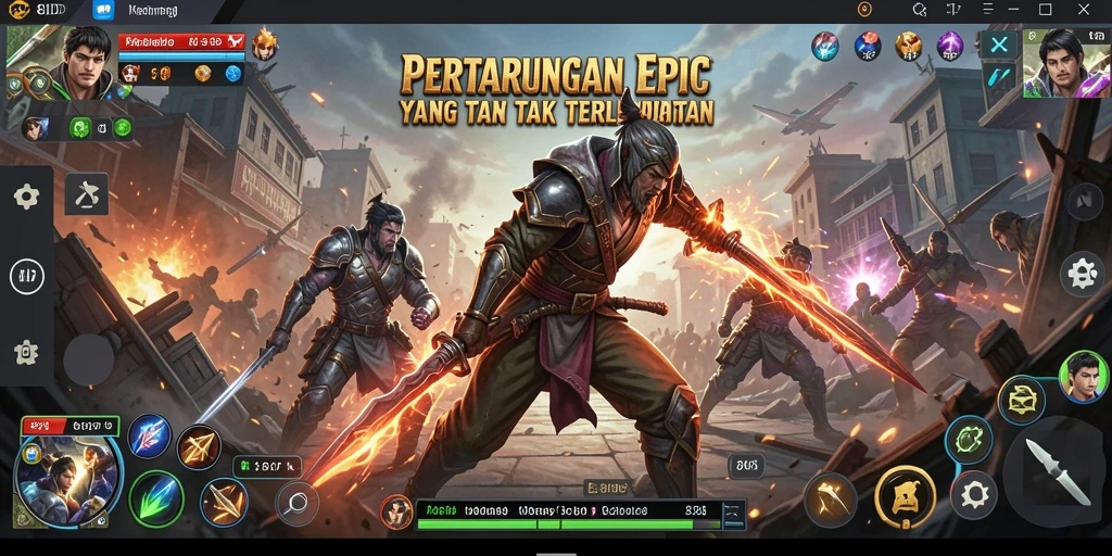 Tampilan gameplay pertarungan seru dalam 8ID dengan karakter unik.