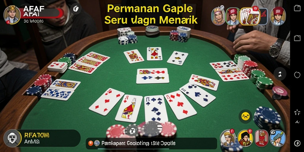 Tampilan gameplay AFAF yang seru dan mengasyikkan dalam permainan Gaple.