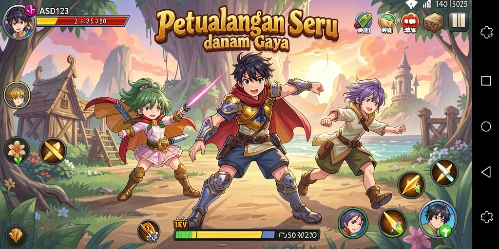 Gameplay seru dengan karakter Anime yang menawan.