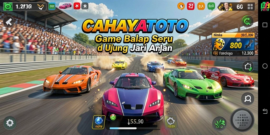 Tangkapan layar CAHAYATOTO yang menampilkan gameplay balapan yang mendebarkan.