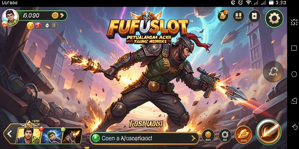 Tangkapan layar menunjukkan pertarungan aksi yang mendebarkan dalam FUFUSLOT.