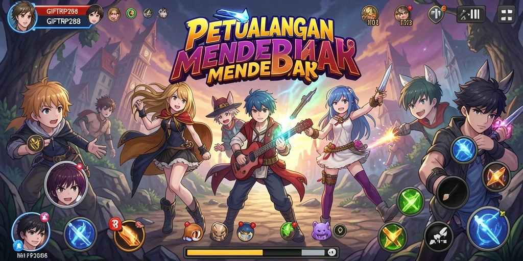 Tangkapan layar menampilkan karakter Anime dalam aksi pertarungan seru.