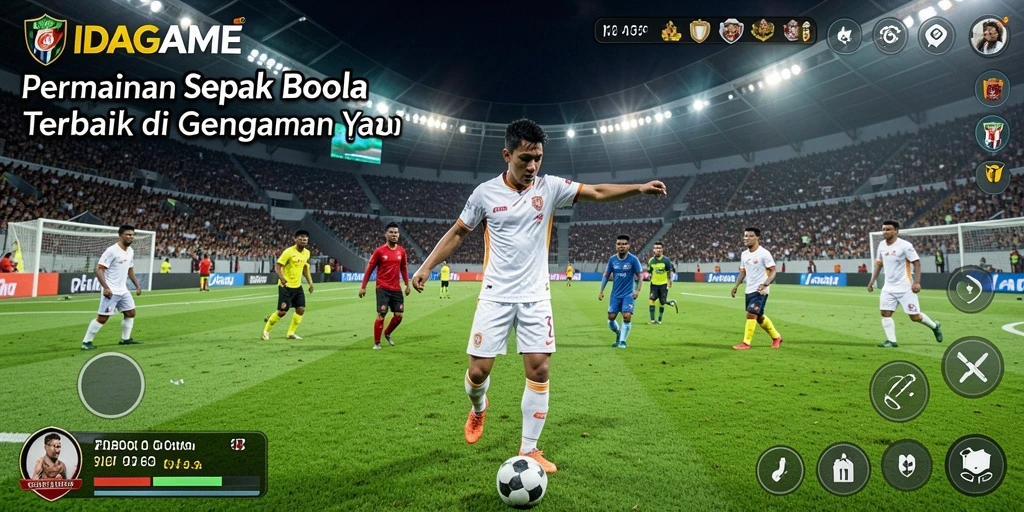 Tampilan gameplay menarik dari IDAGAME yang menghadirkan pengalaman sepak bola.