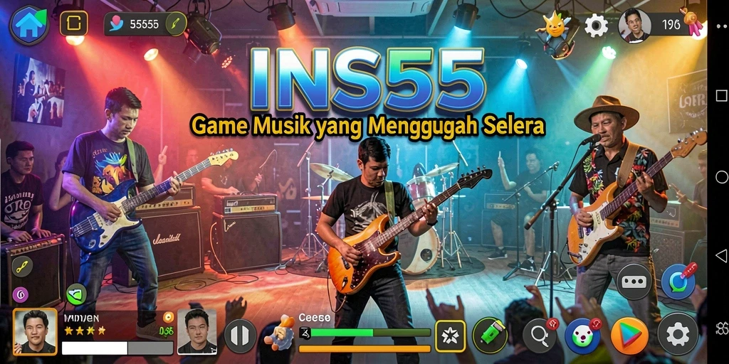 Tampilan gameplay INS55 dengan interaksi musik yang seru.