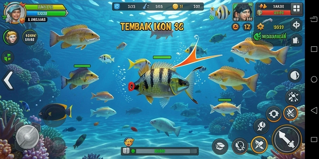 Tampilan gameplay seru dari KAKRP saat berburu ikan.