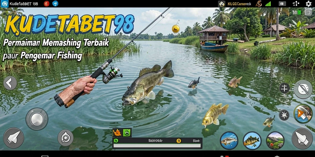 Tampilan gameplay KUDETABET98 yang menarik saat memancing ikan.