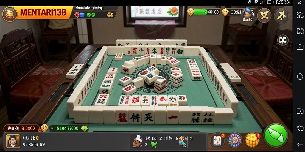 Screenshot gameplay MENTARI138 menunjukkan tantangan dan keindahan permainan Mahjong.