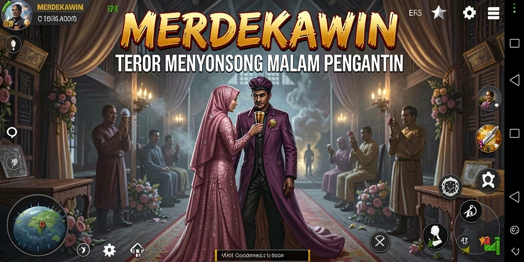Tangkapan layar gameplay MERDEKAWIN yang memperlihatkan suasana mencekam.