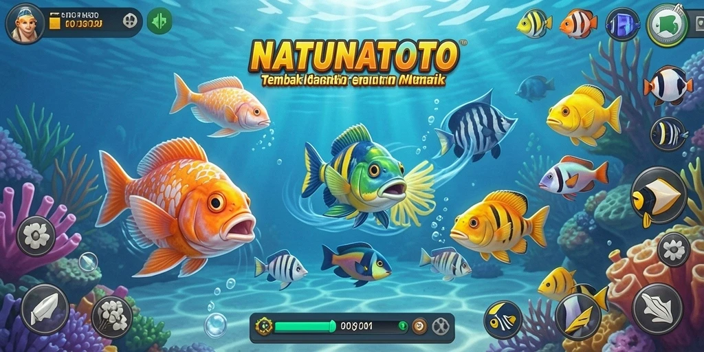 Gameplay NATUNATOTO yang menegangkan saat menembak ikan.