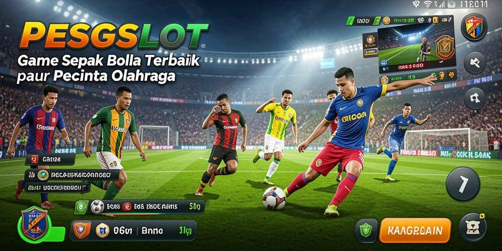 Tampilan gameplay PESGSLOT dengan aksi sepak bola yang seru.