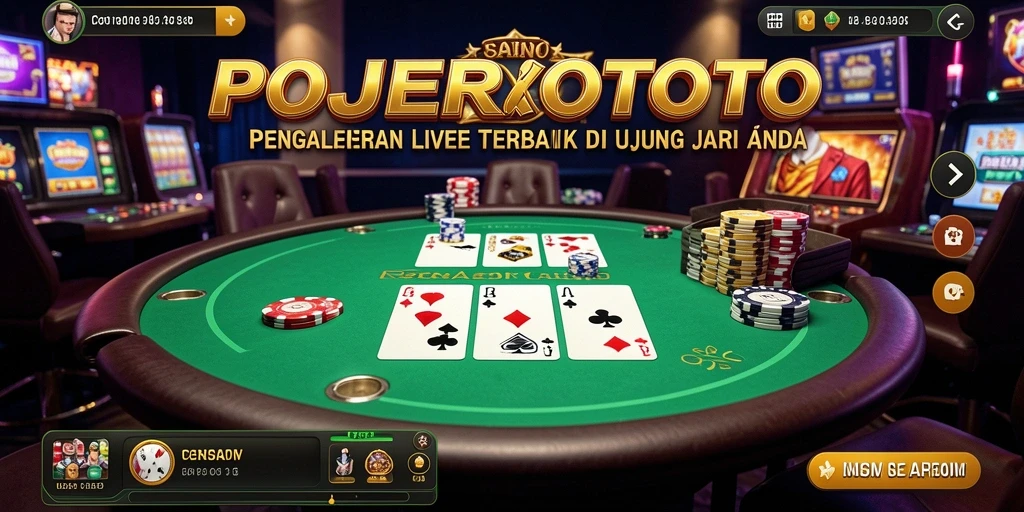 Tampilan gameplay live poker di POJEROTOTO yang memukau.