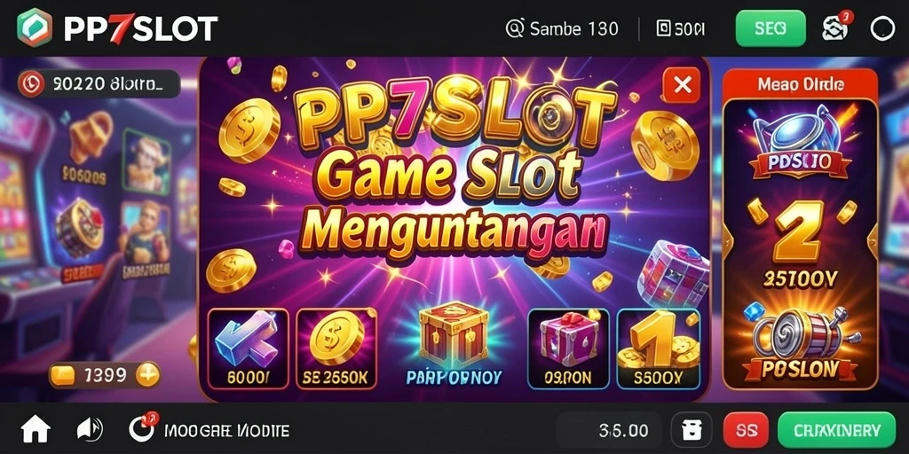 Tampilan gameplay menarik dari PP7SLOT dengan berbagai mesin Slot.