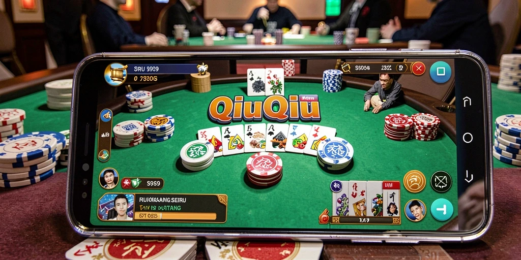 Screenshot gameplay menampilkan aksi seru dalam permainan QiuQiu.