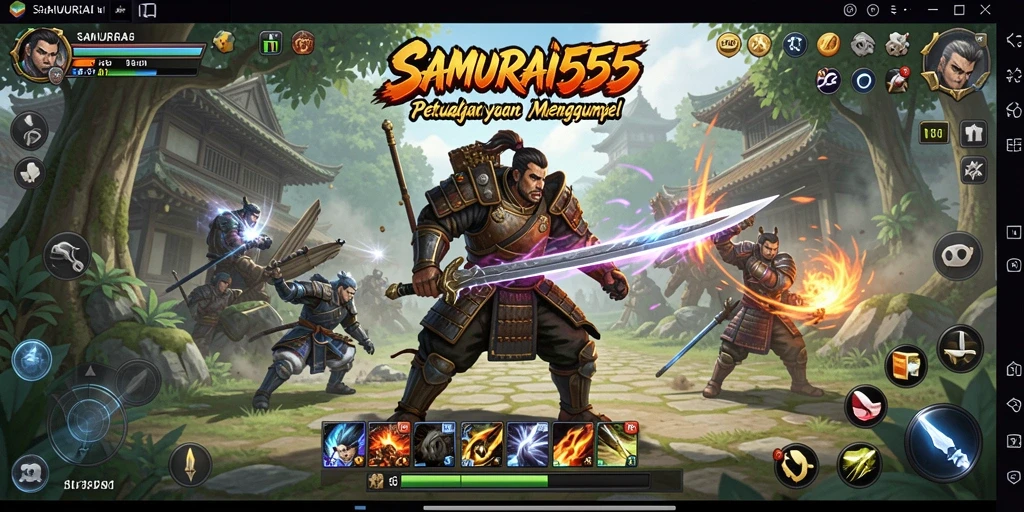 Tampilan gameplay dinamis dan menarik dari SAMURAI555 yang penuh aksi.
