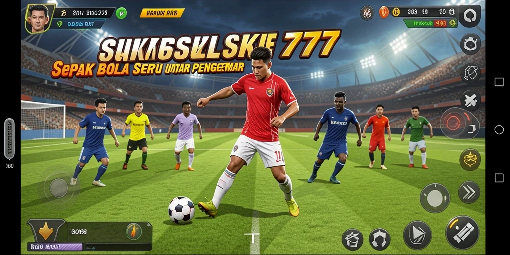 Tampilan utama gameplay <strong>SUKSES777</strong> yang menampilkan aksi sepak bola yang intens.