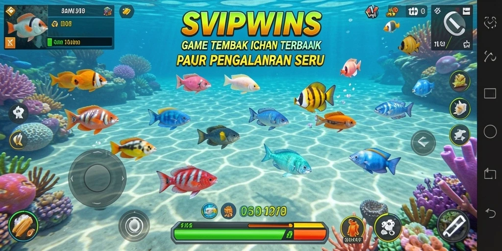 Screenshot utama menampilkan gameplay seru SVIPWINS dalam Tembak Ikan.