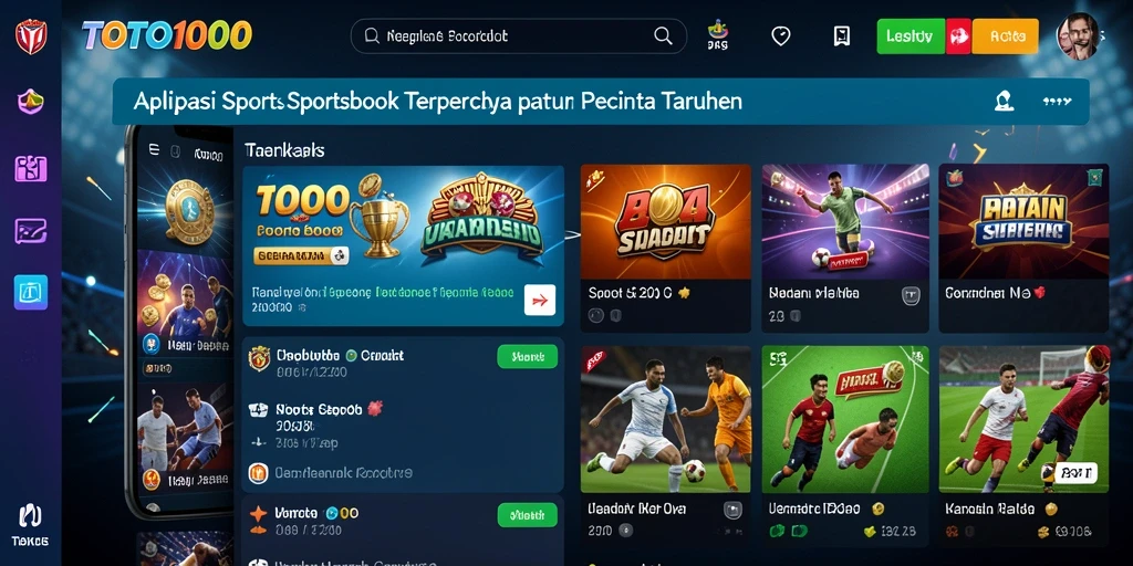 Tampilan gameplay menarik di aplikasi Sportsbook TOTO1000.
