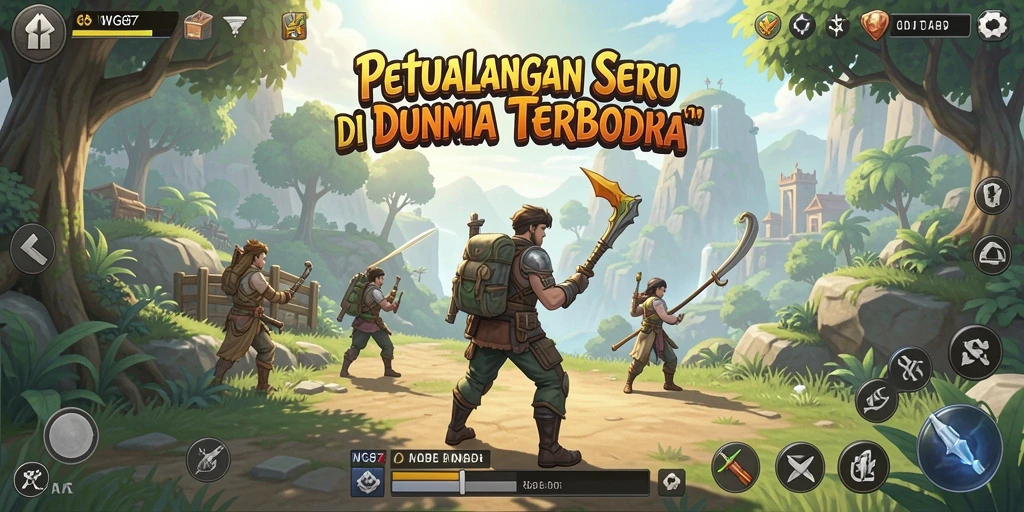 Tampilan gameplay menakjubkan dengan karakter yang dapat dieksplorasi dalam petualangan.