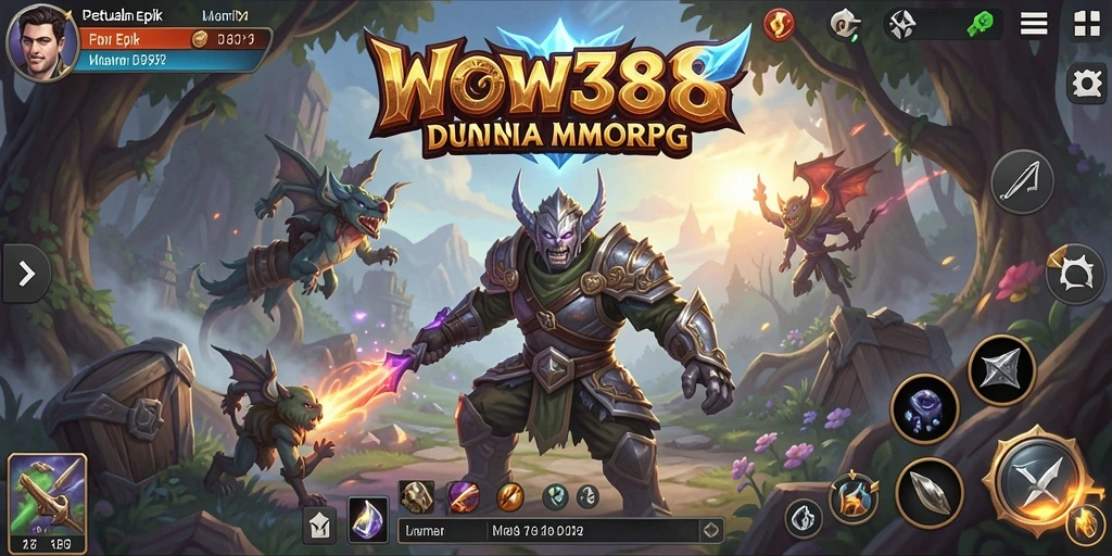 Tampilan menarik dari gameplay MMORPG WOW388 di dalam petualangan fantasi.
